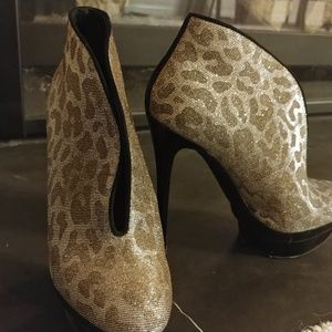 Brian Atwood Iridescent Leopard booties